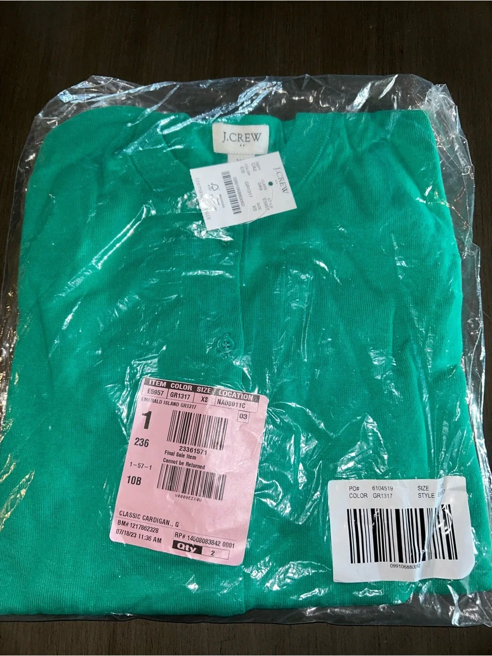 J. Crew Women's Emerald Green Knit Cardigan